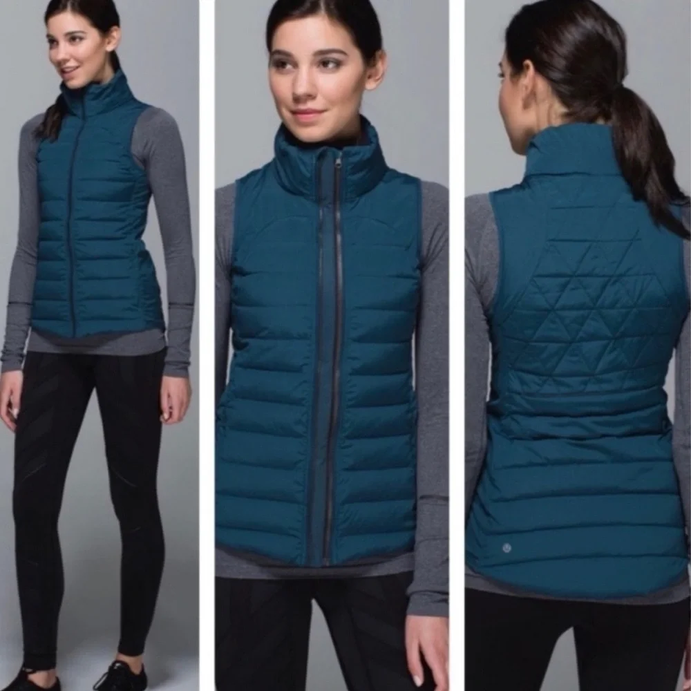 LULULEMON Fluffed Up Down Vest Size‎ 4 In Alberta Lake Teal